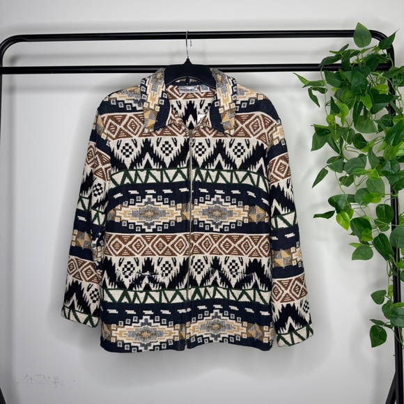 Fashion Bug Jackets & Blazers - NWT Fashion Bug Y2K Tapestry Boho Southwestern Aztec Jacket size S Small NEW